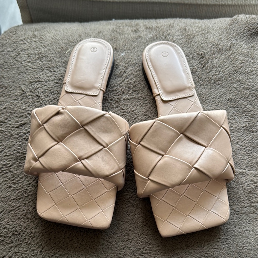 Woven slides - blush - 7